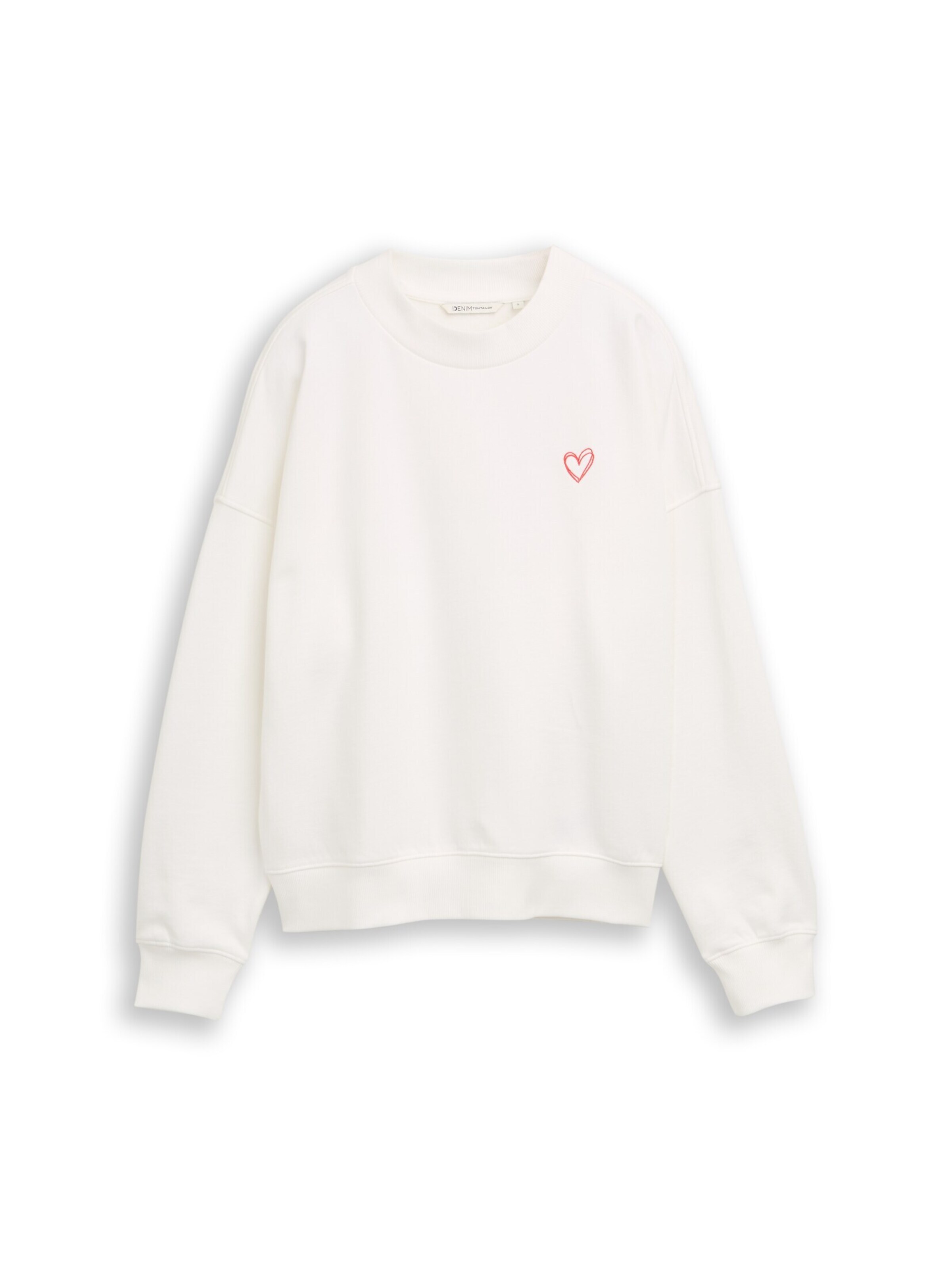 TOM TAILOR DENIM Sweatshirt in White: front