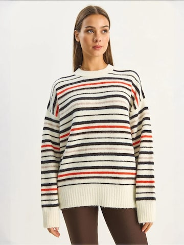 Bianco Lucci Oversized trui in Wit