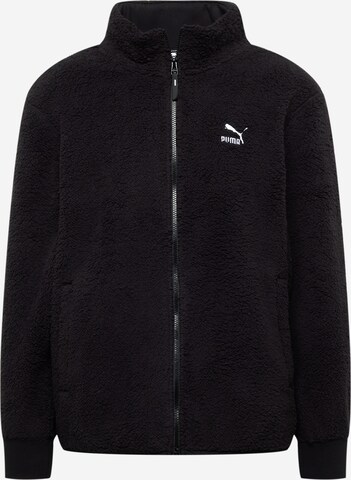 PUMA Fleece Jacket in Black: front