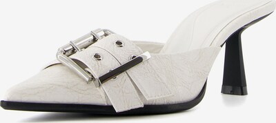 Bershka Pantolette in silber / weiß, Produktansicht