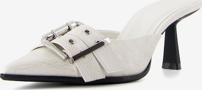 Bershka Pantolette i silver / vit, Produktvy