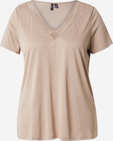 Vero Moda Curve Koszulka 'VMCSAVANNAH' w kolorze beżowy: przód