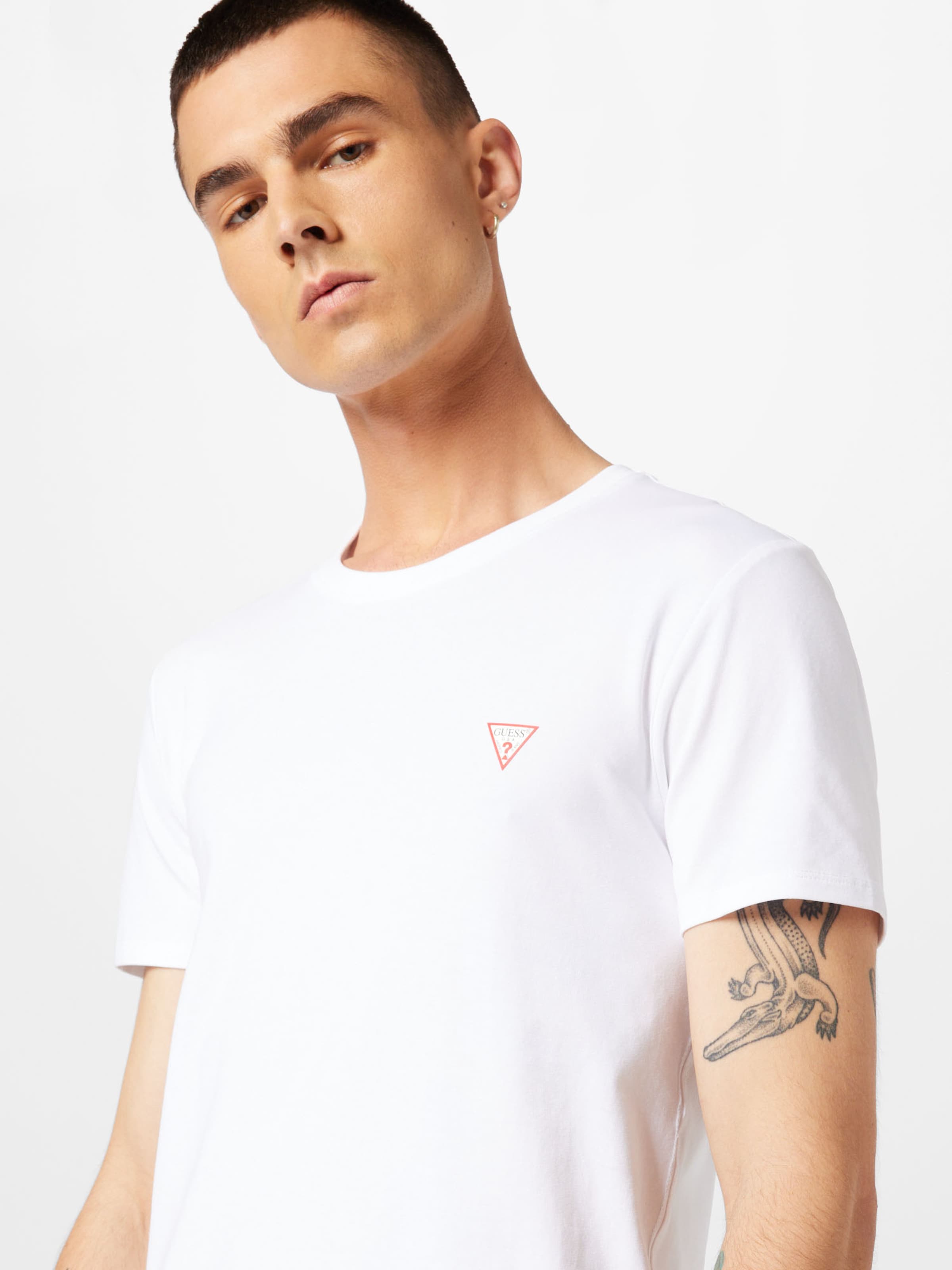 T shirt guess blanc sale