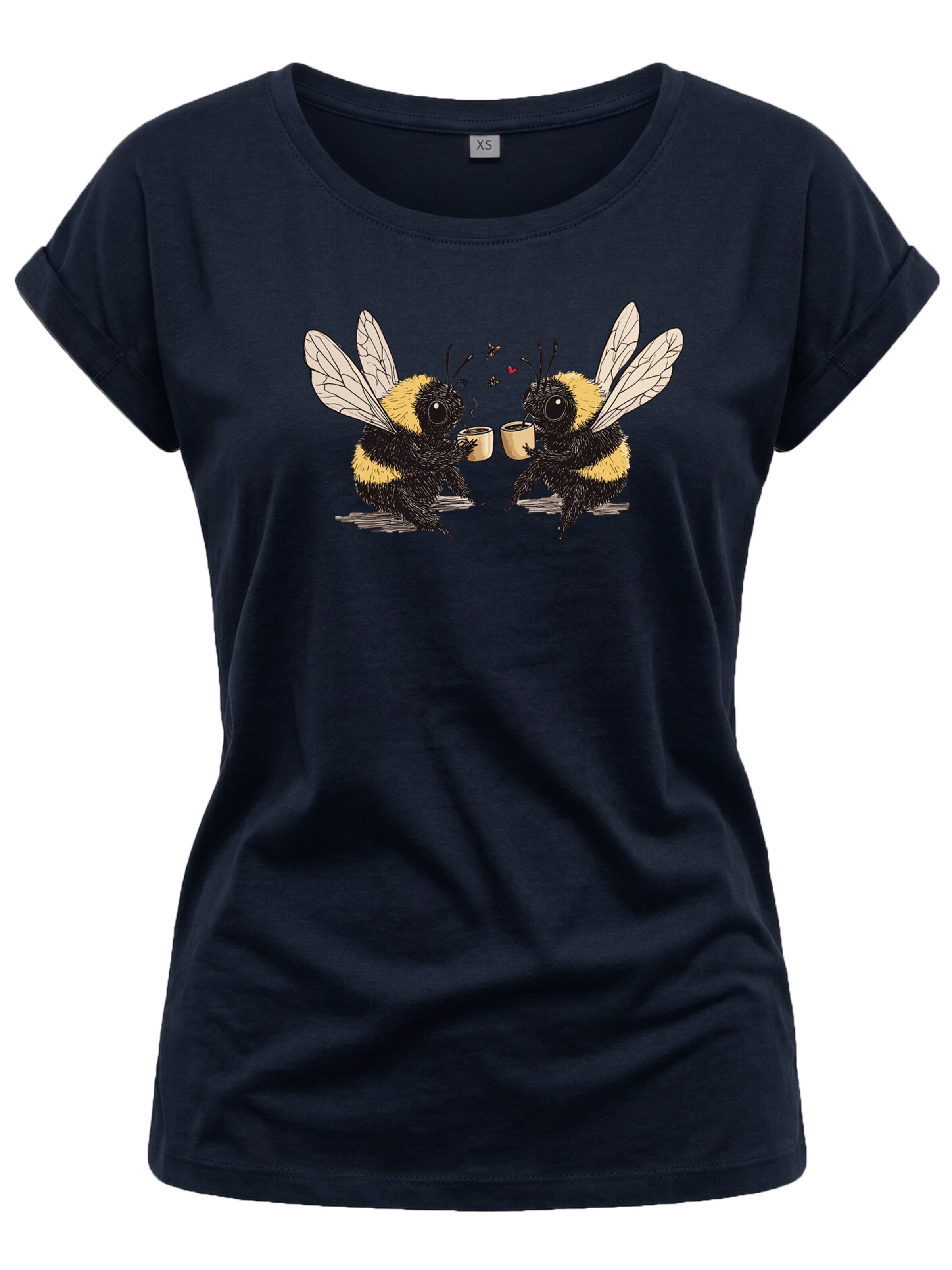 MAKAYA Shirt 'Kaffeeklatsch' in Blue: front