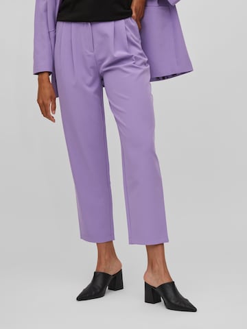 VILA Regular Pleat-Front Pants 'ASHARA' in Purple: front