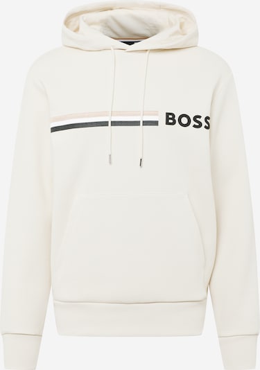 BOSS Black Sweat-shirt 'SEEGER 88' en beige / noir / blanc cassé, Vue avec produit