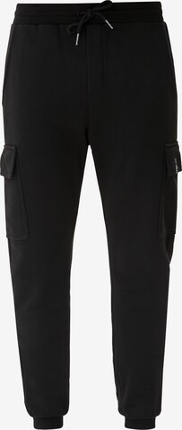 Effilé Pantalon cargo QS en noir : devant