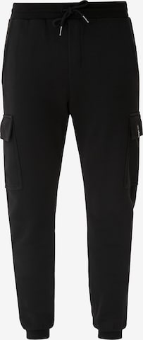 Tapered Pantaloni cargo di QS in nero: frontale