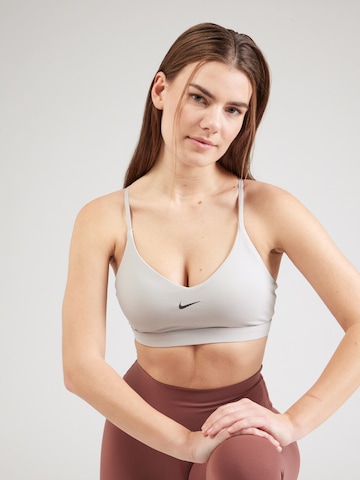 NIKE Bustier Urheilurintaliivit 'INDY' värissä harmaa: etupuoli