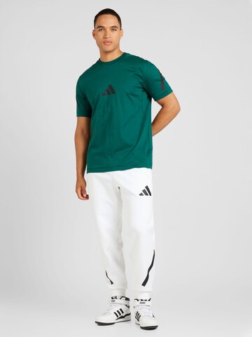 ADIDAS SPORTSWEAR Дънки Tapered Leg Спортен панталон 'Z.N.E.' в бяло