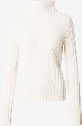 BOSS Black Пуловер 'Frim' в бяло: отпред