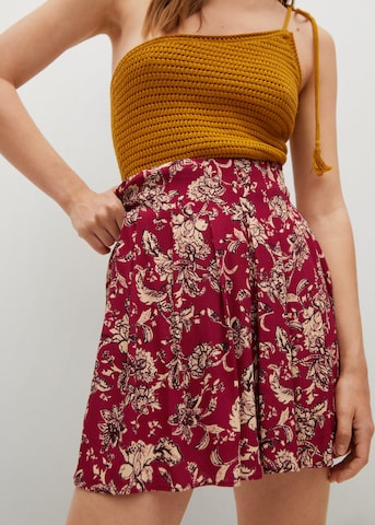 MANGO Wide leg Bandplooibroek 'Bora' in Rood