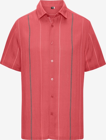 JOHN DEVIN Button Up Shirt in Red: front
