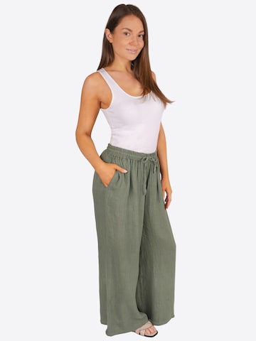 Wide Leg Pantalon 'Perla' Seasons of April en vert