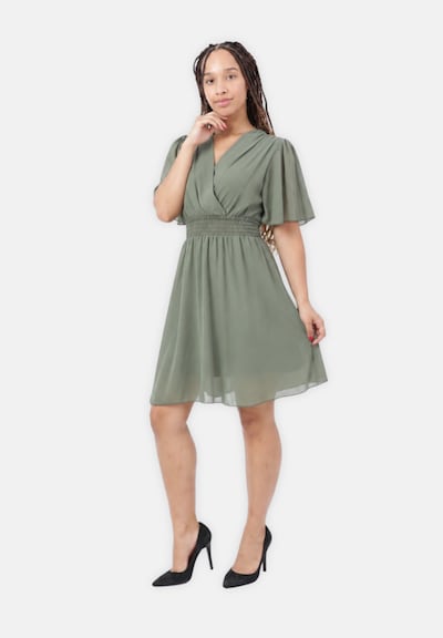 Elara Robe de cocktail en 40 en kaki, Vue avec produit