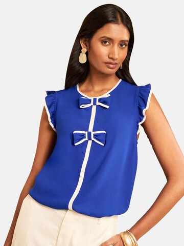 love & roses Blouse in Blue: front