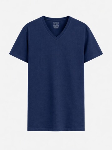 PANTONECLO Shirt 'Pantoneclo Men’s V-Neck Short Sleeve T-Shirt' in Blue: front