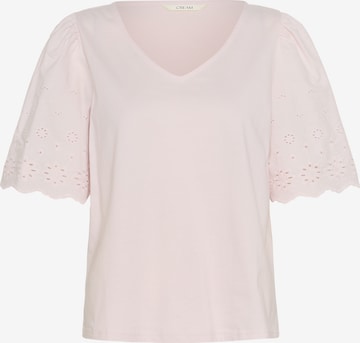 Cream Blouse 'Daye' in Roze: voorkant