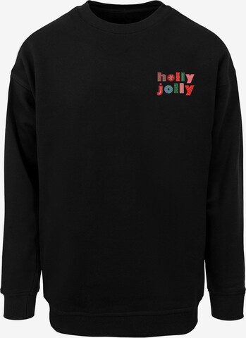 Merchcode Sweatshirt 'Christmas Holly Jolly Mood' in Schwarz: Vorderseite
