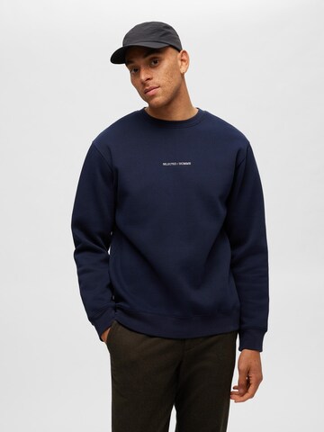 Sweat-shirt 'Hankie' SELECTED HOMME en bleu