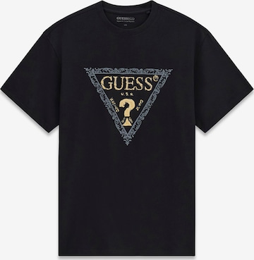 GUESS - Camiseta en negro: frente