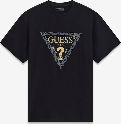 Marškinėliai iš GUESS, spalva – mėlyna dūmų spalva / šviesiai geltona / juoda, Prekių apžvalga