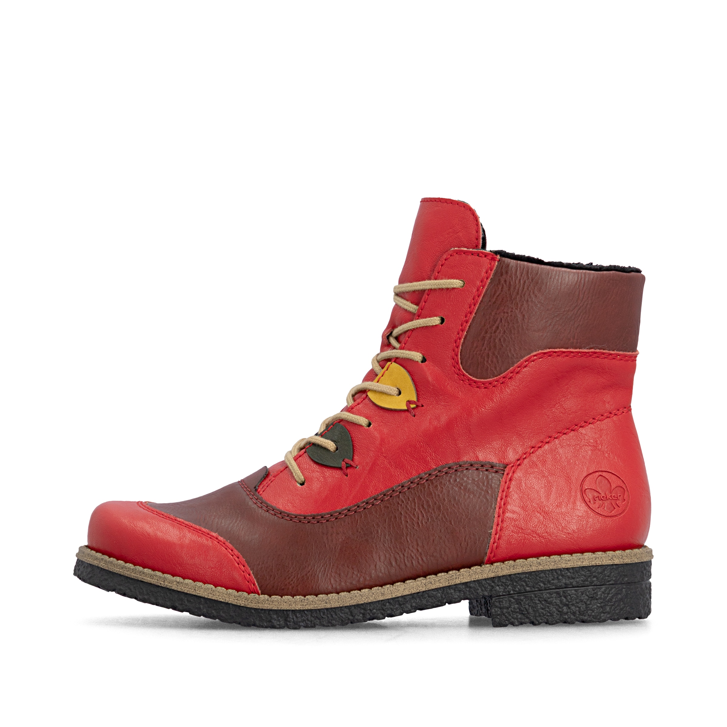 Bottines à lacets Rieker en rouge