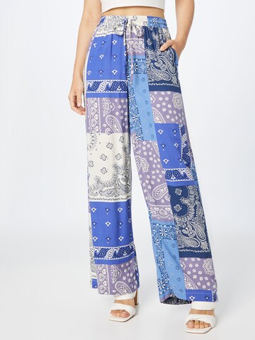 Lollys Laundry Wide leg Broek 'Rita' in Blauw: voorkant