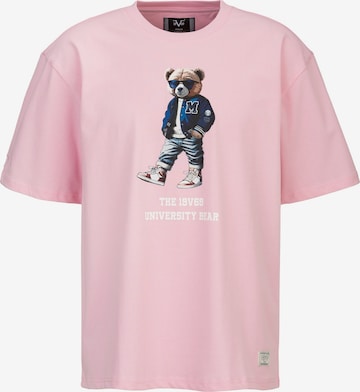 19V69 ITALIA - Camisa 'Tamaro Bear' em rosa: frente