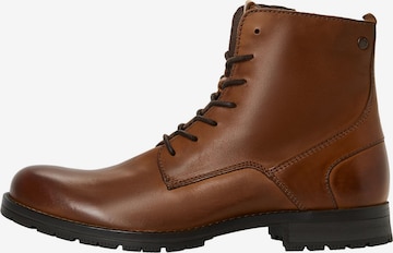 JACK & JONES Boots med snörning 'Worca' i brun: framsida