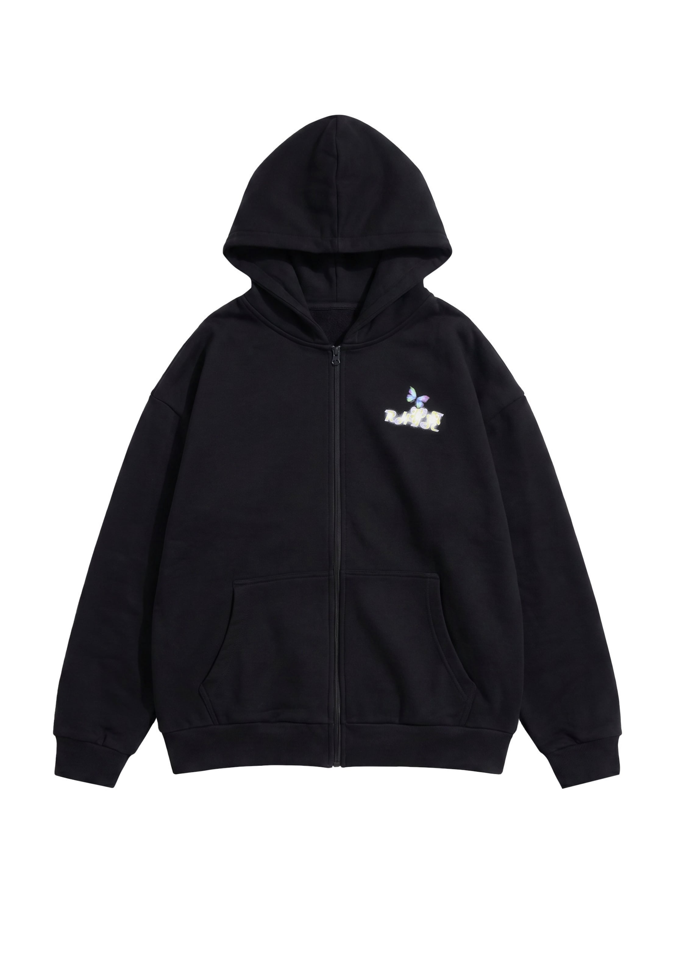 Just Rhyse Sweat jacket 'Glow' in Black: front