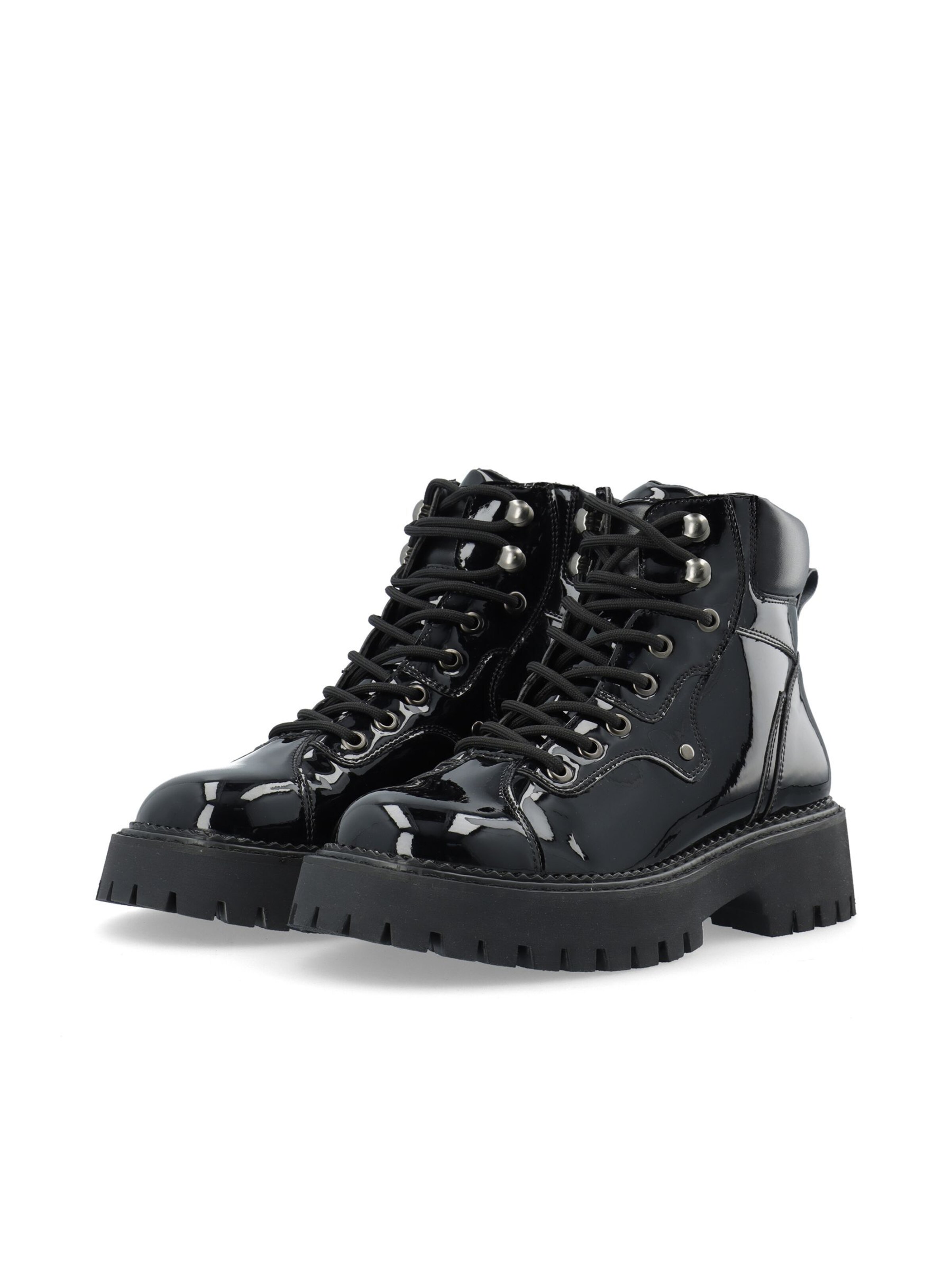 Bottines à lacets 'NORTH' Bianco en noir