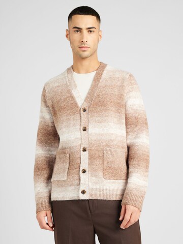 TOPMAN Knit cardigan in Brown: front