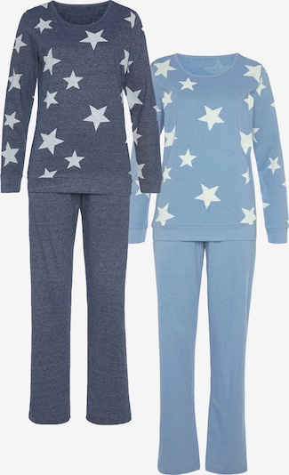 VIVANCE Pyjama 'Dreams' in navy / hellblau / weiß, Produktansicht