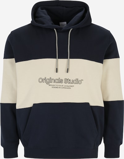 Jack & Jones Plus Sweatshirt 'Lakewood' i beige / nattblått, Produktvisning