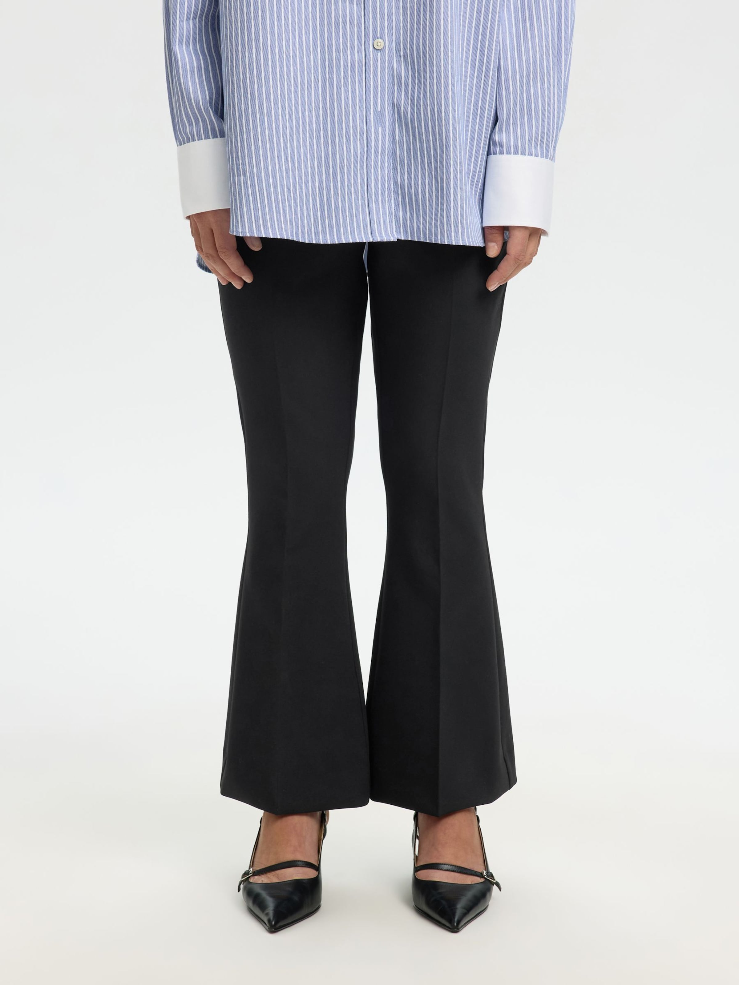 SELECTED Flared Trousers in Black
