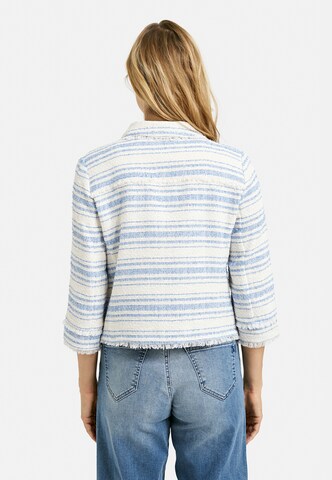 Milano Italy Gestreifte Tweetjacke mit ausgefransten Säumen in Blau