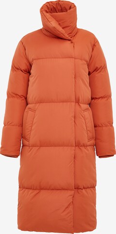 Threadbare Winter Coat 'Coral' in Orange: front
