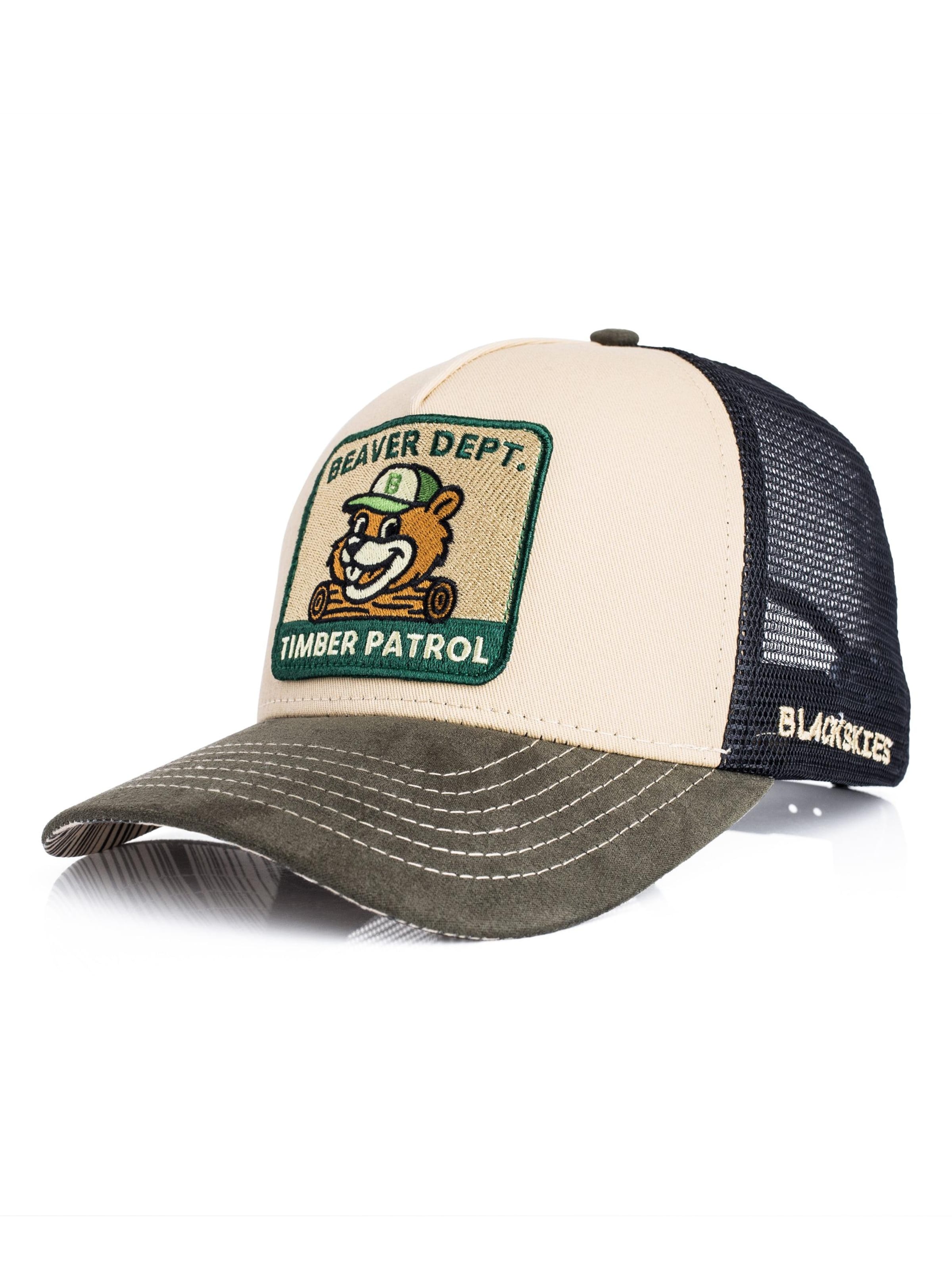 Blackskies Cap 'Beaver Dept.'‌‌‌‌‌‌‌‌ in Grün: Vorderseite