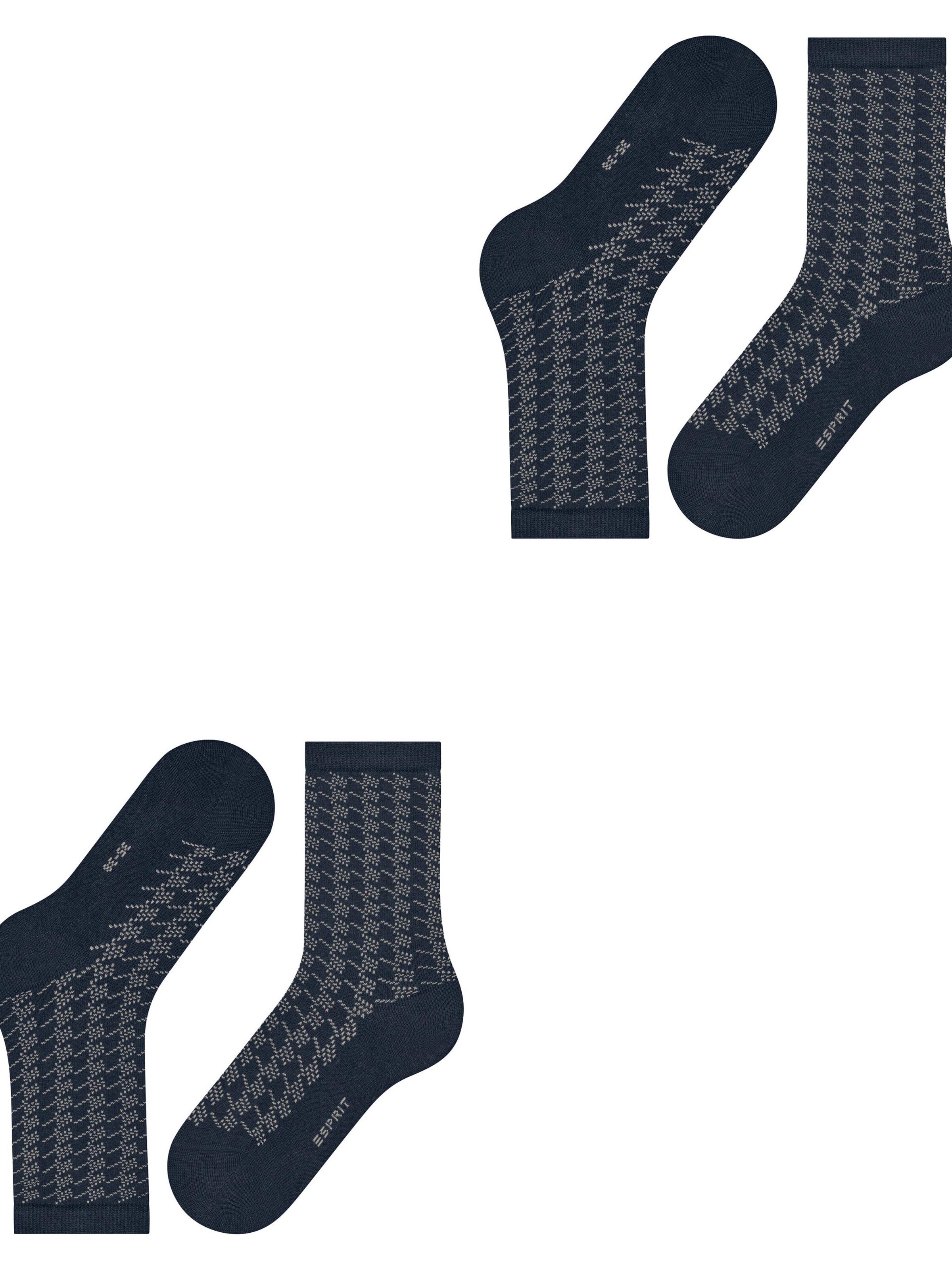 ESPRIT Socken 'Pepita Pattern 2-Pack'‌‌‌ in Blau