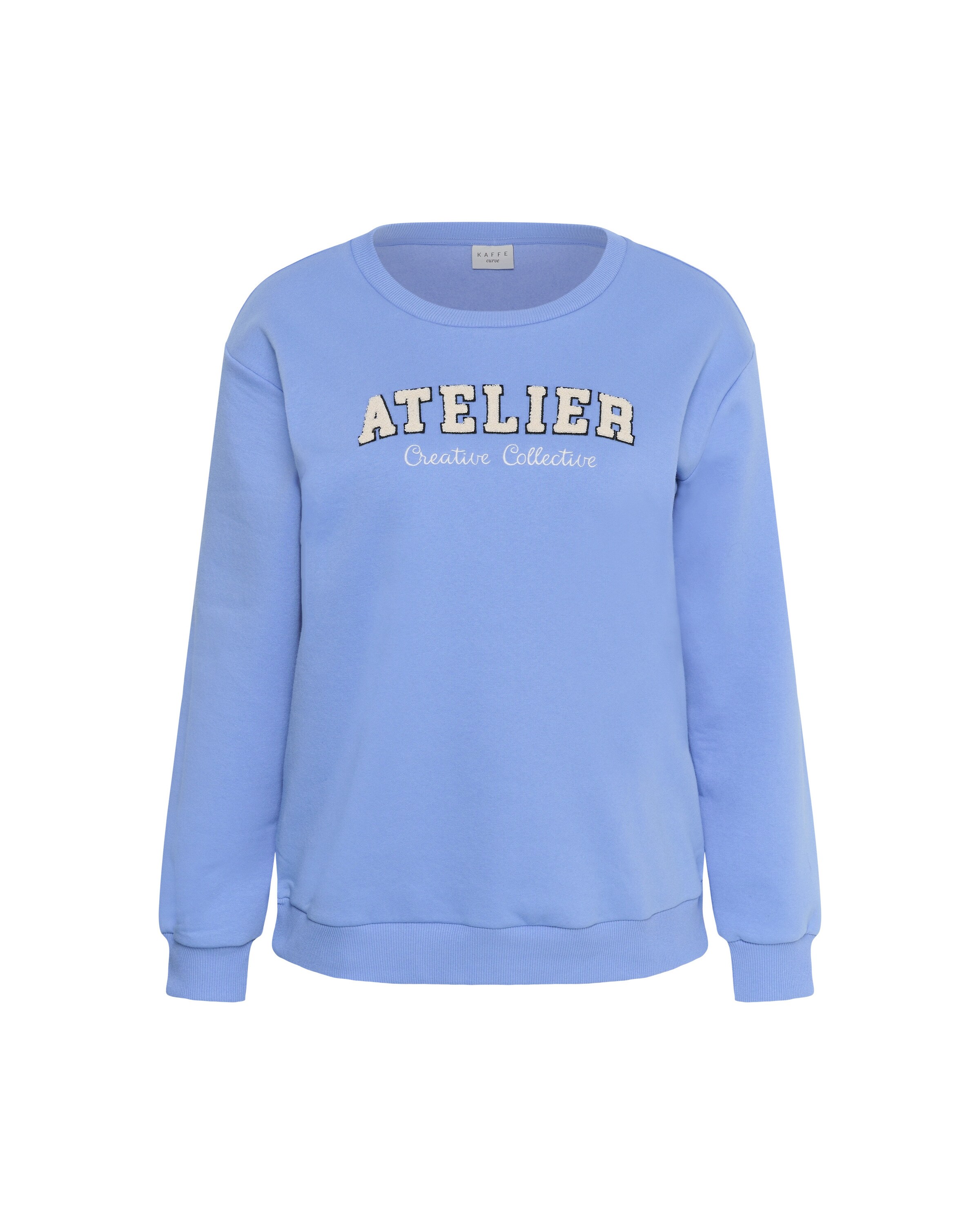 Sweat-shirt 'Michelle' KAFFE CURVE en bleu : devant