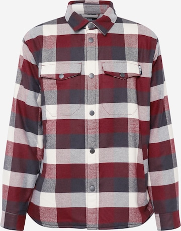 JACK WOLFSKIN Athletic Button Up Shirt 'FELSENWEG' in Red: front