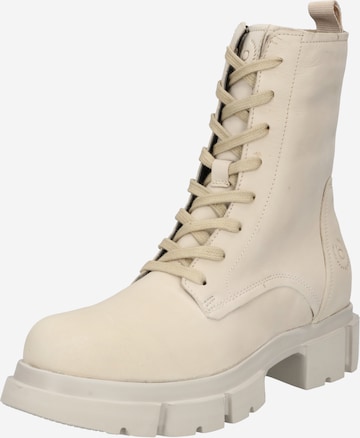 bugatti Lace-Up Ankle Boots in Beige: front