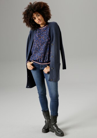 Aniston SELECTED Strickjacke in Blau