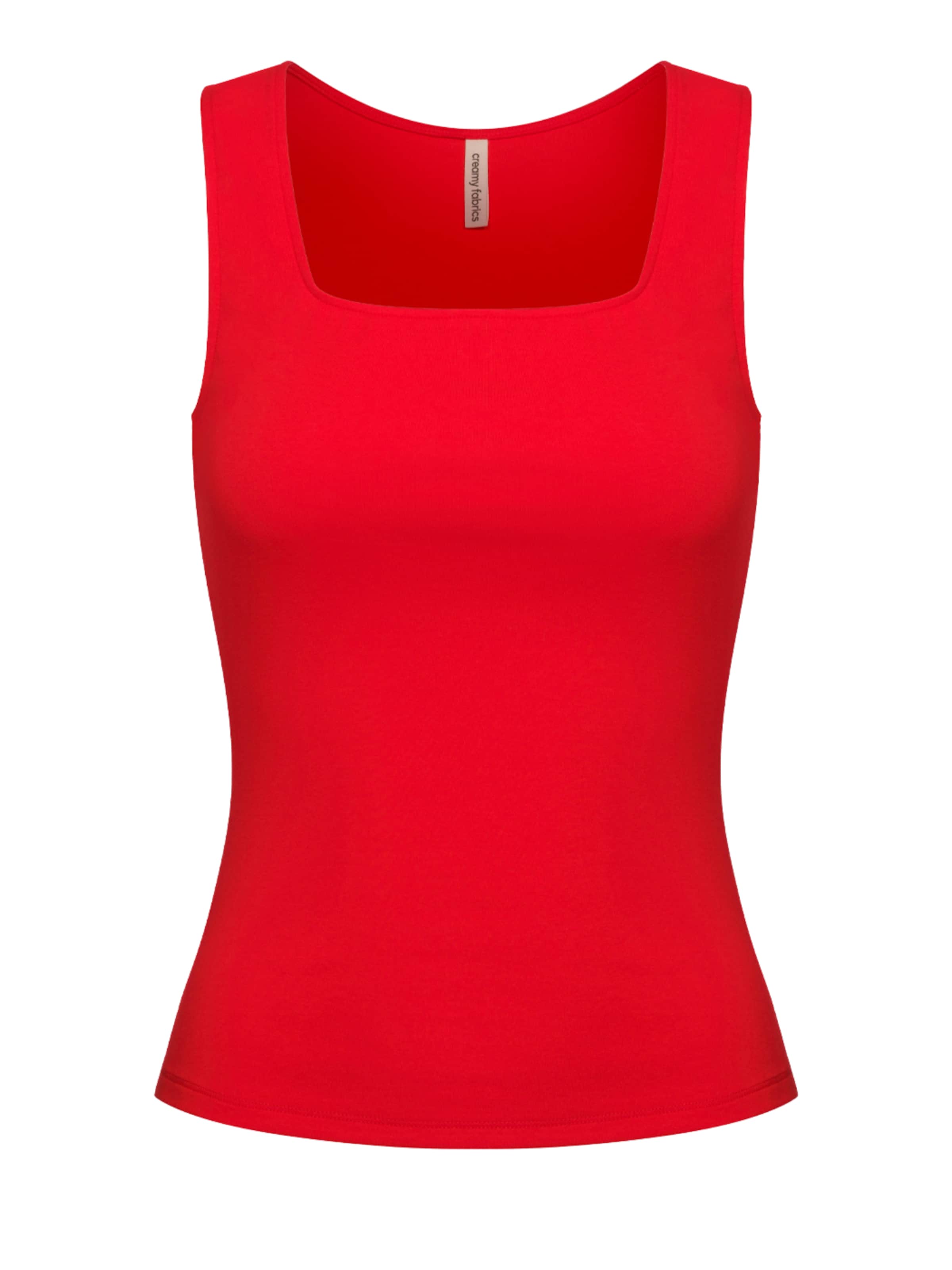 cfab (formerly creamy fabrics) Top 'Cotton Tanktop mit eckigem Ausschnitt' in Red: front