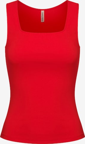 cfab (formerly creamy fabrics) Top 'Cotton Tanktop mit eckigem Ausschnitt' in Red: front