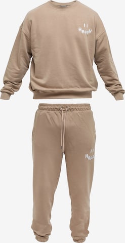 Survêtement Tom Barron en marron : devant