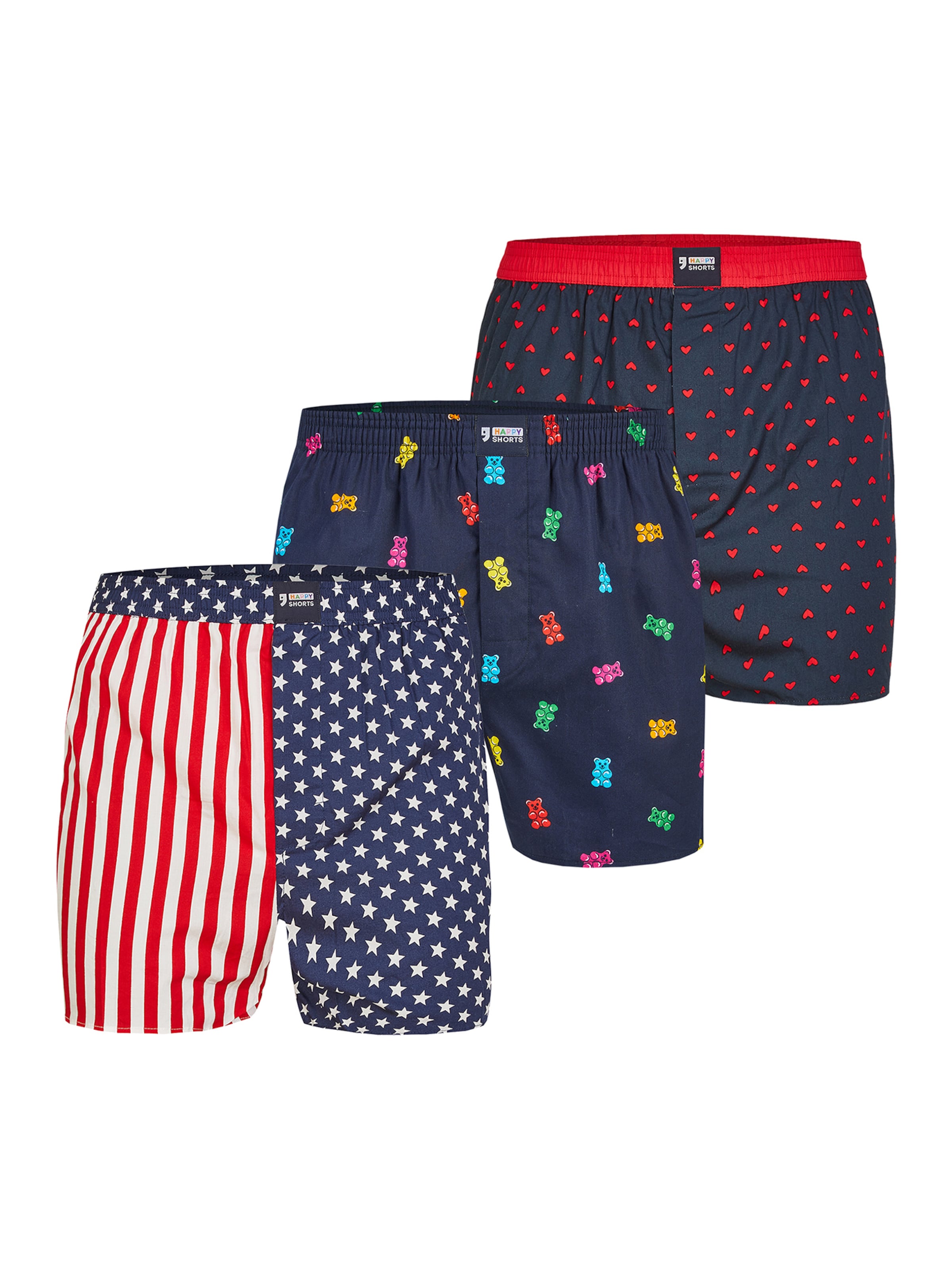 Boxers ' Motiv Mix ' Happy Shorts en bleu : devant