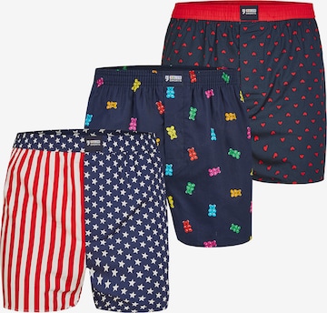 Boxers ' Motiv Mix ' Happy Shorts en bleu : devant