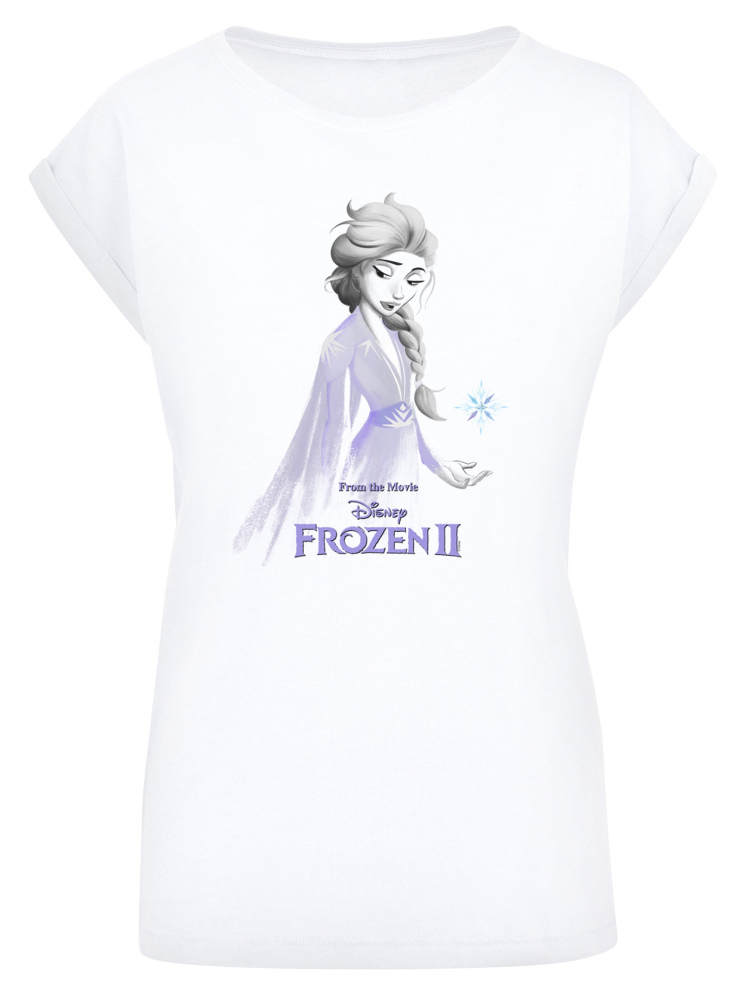 T-shirt 'Disney Frozen 2 Elsa Unity Snowflake' F4NT4STIC en blanc : devant